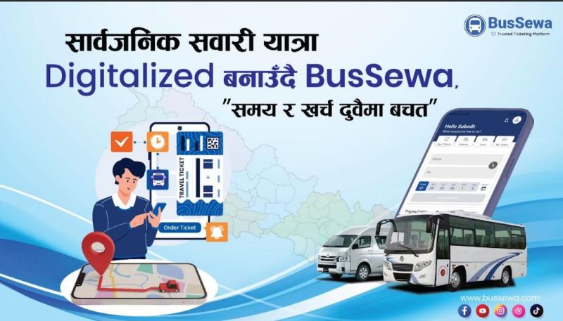 सार्वजनिक सवारीको यात्रालाई ‘डिजिटाइज्ड’ गर्दै बससेवा, नेपाल बाहिर समेत सेवा