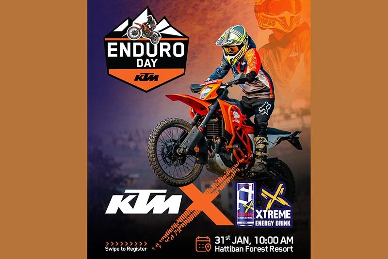 केटीएम नेपाल र एक्सट्रिम इनर्जी ड्रिंकको साझेदारीमा ‘केटीएम एक्सट्रिम इन्ड्युरो डे’ आयोजना हुने