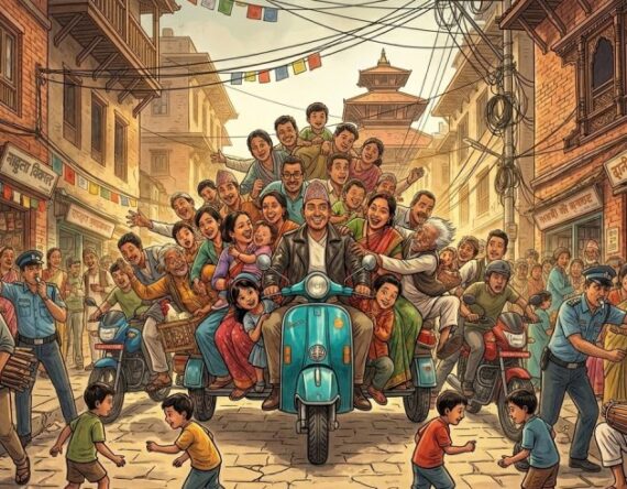 के कुनै पार्टी एउटा स्कुटरमा अट्न सक्छ ?