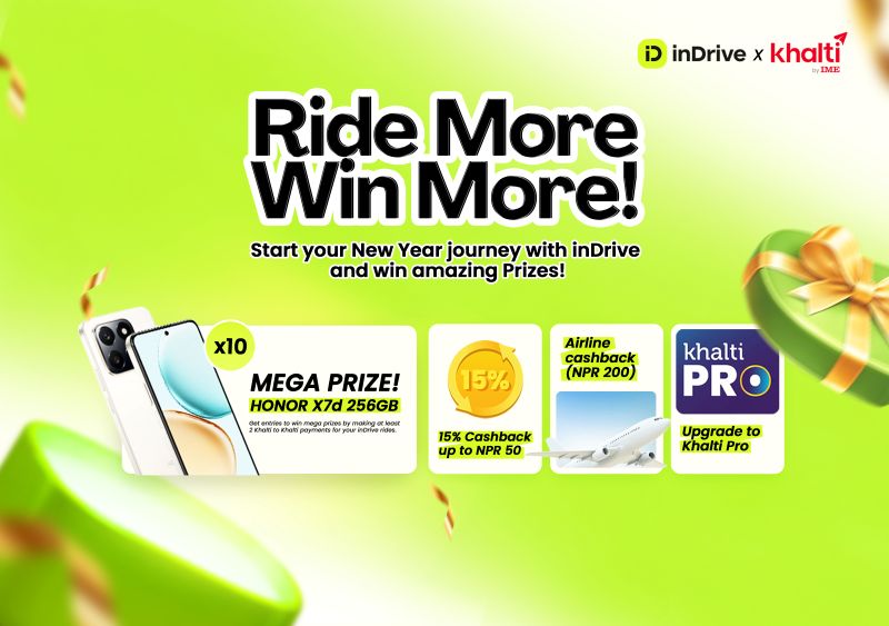 नयाँ वर्षमा इनड्राइभले ल्यायो ‘राइड मोर, विन मोर’ क्याम्पेन