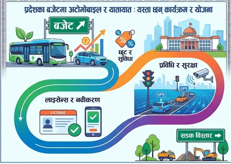 प्रदेशका बजेटमा अटोमोबाइल र यातायात : यस्ता छन् कार्यक्रम र योजना