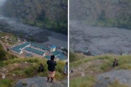 बुढीगण्डकीको बाढीले बगायो जलविद्युत् परियोजनाको क्याम्प र सोतीको मोटरेबल पुल